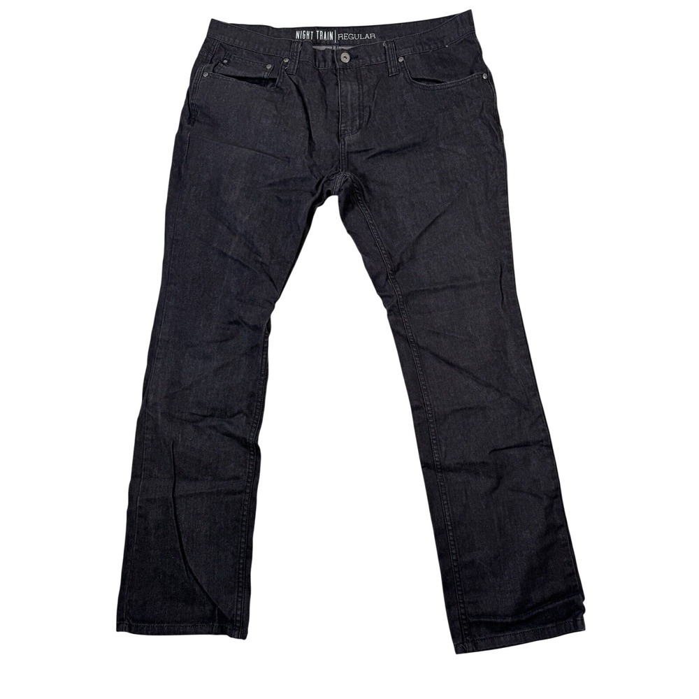 Freeworld Night Train Regular Fit Jeans Dark Charcoal Denim Pants Size 38